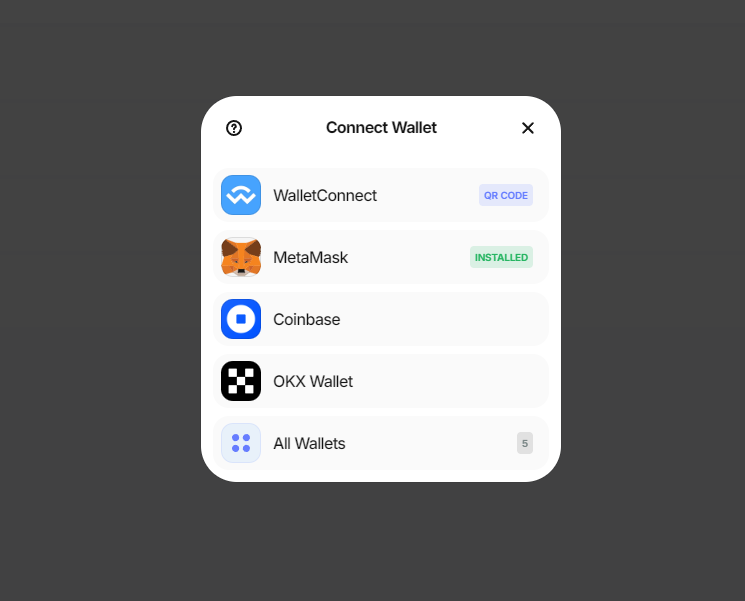 OKX, Rabby, MetaMask, WalletConnect, Coinbase Wallets