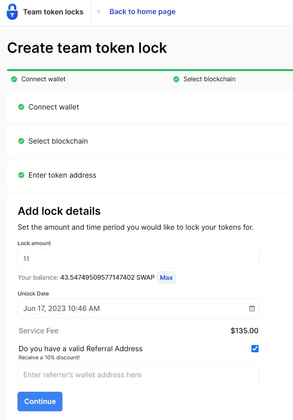 How to earn rewards for liquidity locking