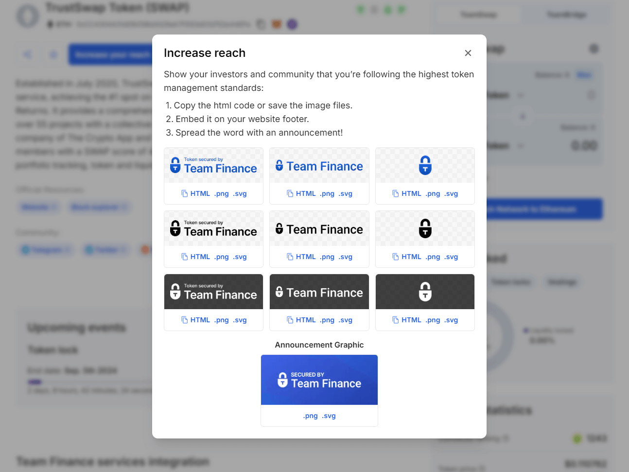 Improve Community Trust with Team.finance Banners