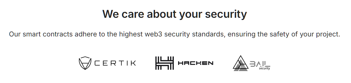 Our audited smart contracts by Hacken, Certik and BailSec