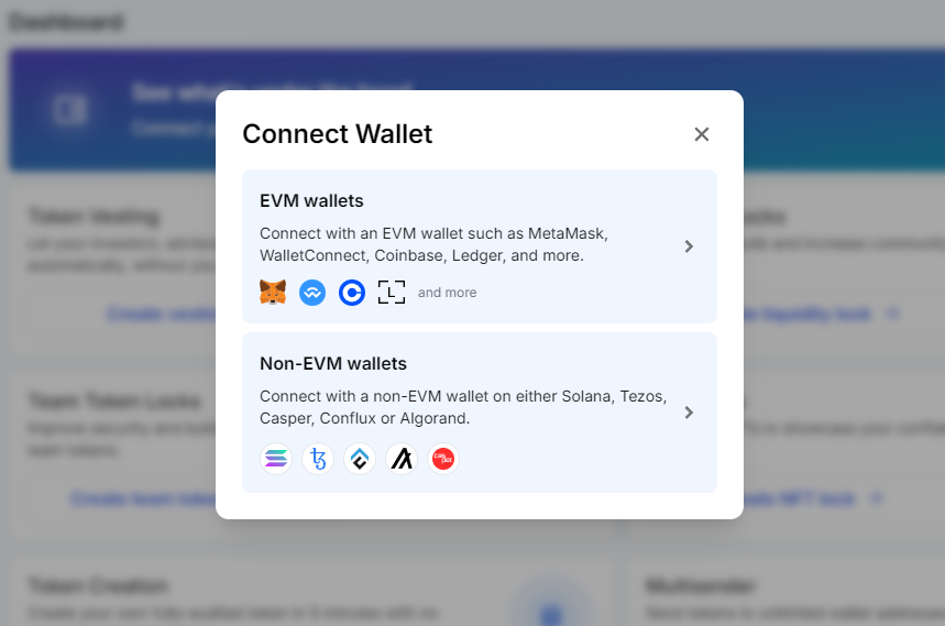 Web3Modal for Token Management