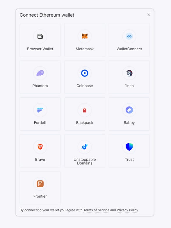 MetaMask, WalletConnect, Phantom, CoinBase, 1inch and more wallets