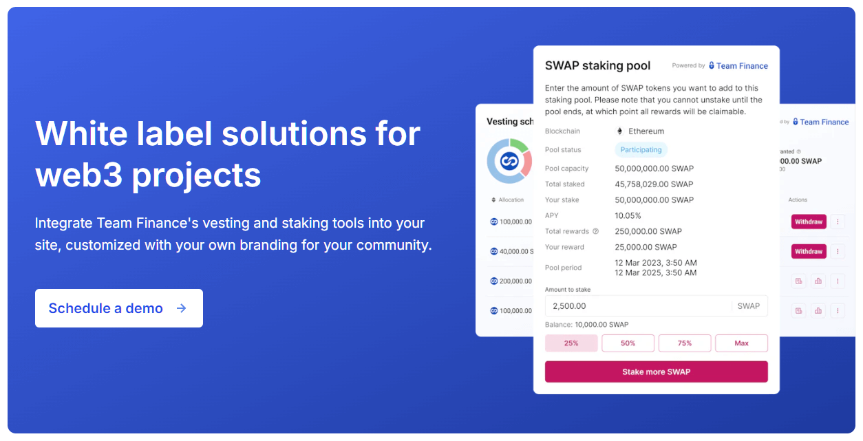 Landing page for the development service