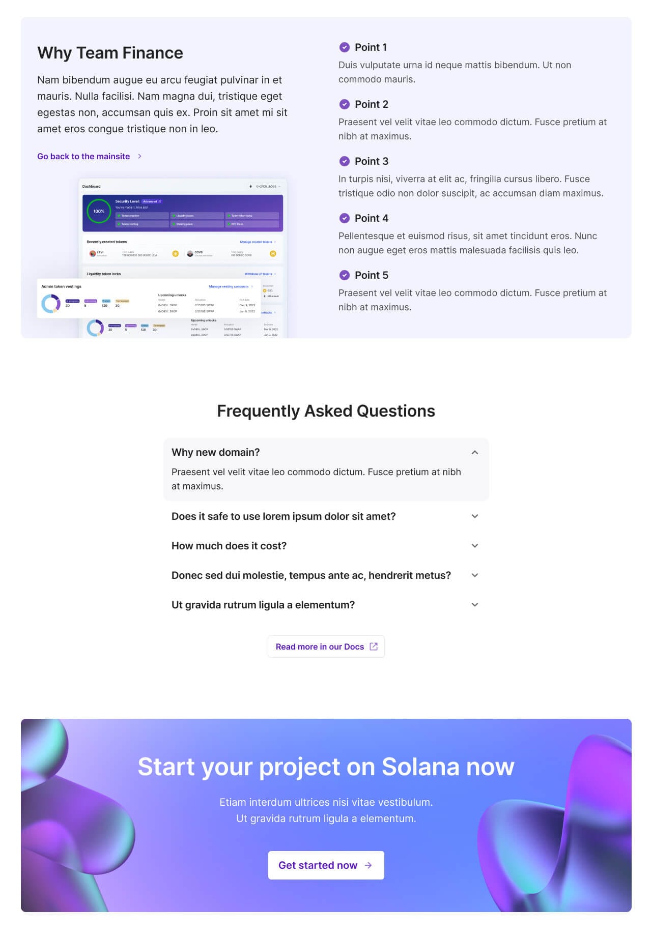 New design for Solana coins assets and web3 projects