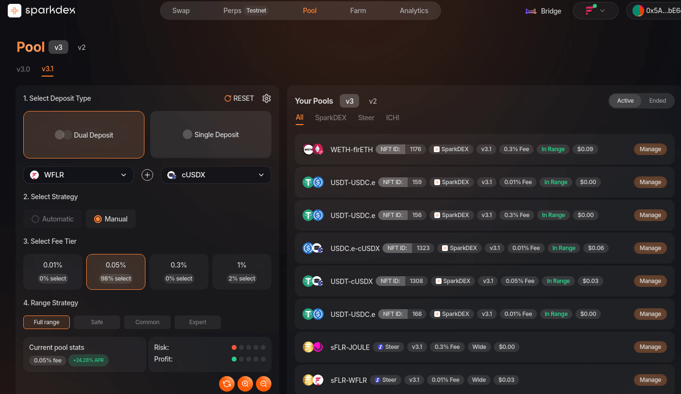 Pools and Pairs on Flare Chain