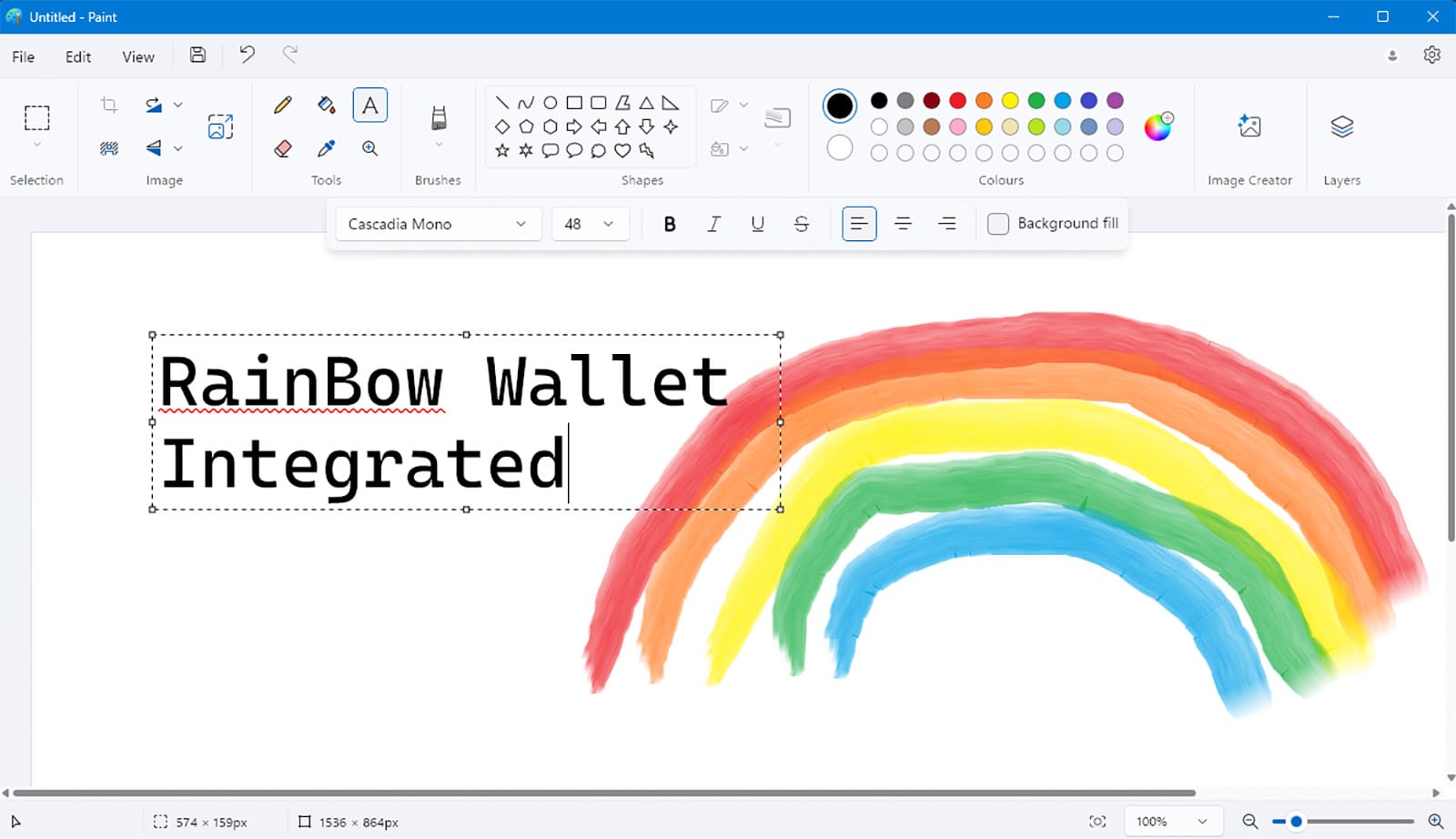 New wallet added to the token services called Rainbow